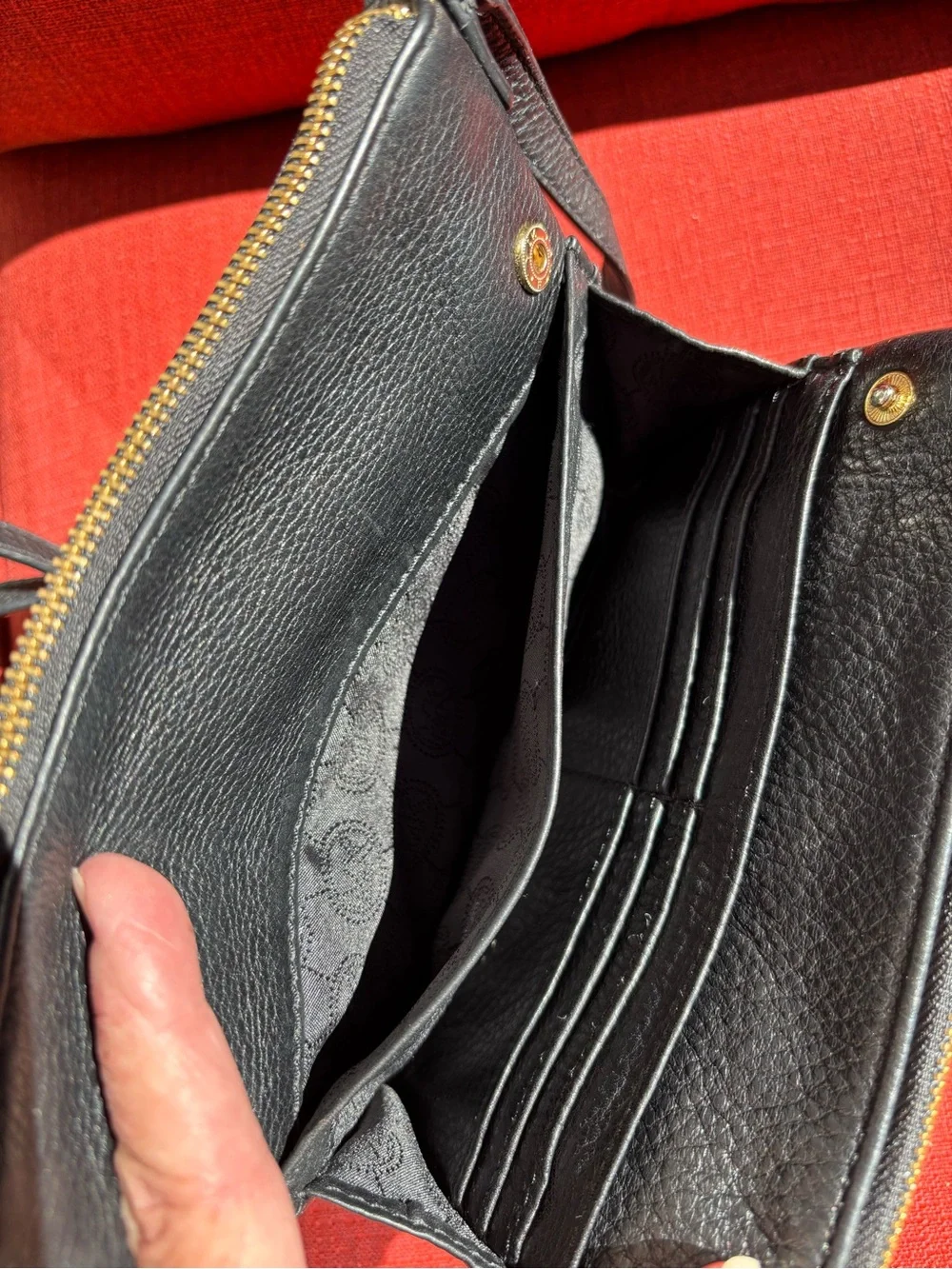 Michael Kors Black Leather Crossbody with Gold MK Emblem